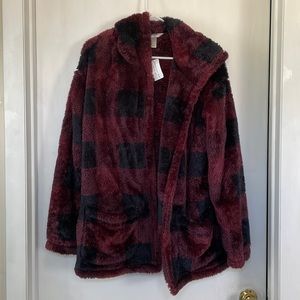 Checkered Fleece Sweater Hoodie